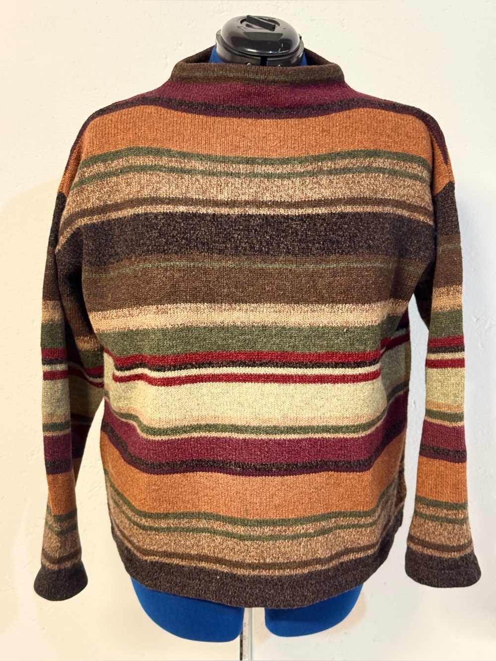 Jones New York Striped Multicolor Lambswool Sweater